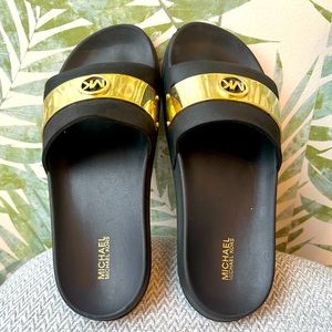Michael Kors Slides with gold logo